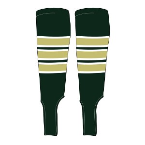 MK Socks Traditional Baseball Stirrups Pattern C-5 Forest Green, White, Vegas Gold (M) - 1 of 2
