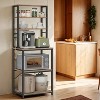 VASAGLE Coffee Bar, Bakers Rack for Kitchen with Storage, 6-Tier Kitchen Shelves with 6 Hooks, Microwave Stand, Industrial - 2 of 4