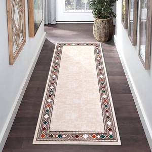 coucheta Washable Area Rug for Living Room, Multi-size Modern Bordered Non Slip Stain Resistant Non Shedding Low Pile Carpet, for Bedroom, Dining - 1 of 4