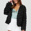 Coolmee Women's Fall Open Front Cardigan Faux Fur Coat Vintage Parka Shaggy Jacket Warm Coat Tops - 2 of 3