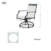 Moda Furnishings 2PCS Steel Teslin Outdoor Swivel Dining Armchairs - 4 of 4