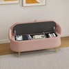 NicBex 50" End of Bed Bench Multi-functional Rectangular Bed End Storage Sofa Stool with Gold Metal Legs for Living Room, Bedroom, Entryway - 2 of 4