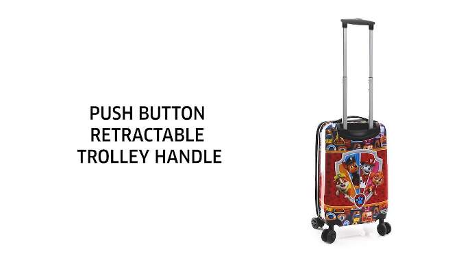 Paw Patrol 20” Kids' Carry-On Luggage With Wheels And Retractable Handle, 2 of 8, play video