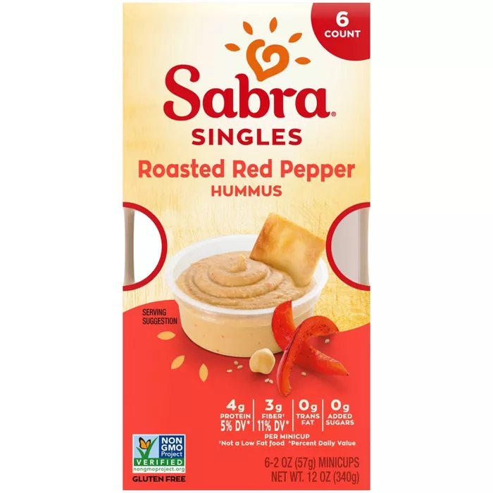 Sabra Roasted Red Pepper Hummus Singles - 12oz/6pk : Target