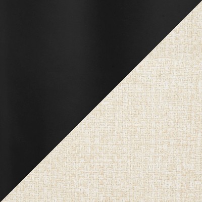 Cream Upholstered Armchair with Black Metal Legs, Set of 2