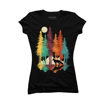 Junior's Design By Humans Forest Fox By clingcling T-Shirt