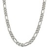 Black Bow Jewelry Men's 10.5mm, Sterling Silver Pave Flat Figaro Chain Necklace - 3 of 4