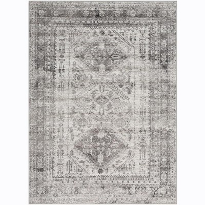 Mark & Day Jules 5'3"x7'3" Rectangle Woven Indoor Area Rugs Light Gray/White/Charcoal: Stain-Resistant, Pet Friendly, Traditional