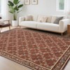 Modern Boho Farmhouse Bedroom Living Room Rugs, Floral Leaf Print Non Slip Throw Carpet for Dining Room Kitchen Office - 3 of 4