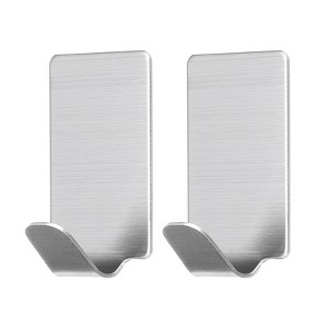 Unique Bargains Stainless Steel Waterproof Decorative Brushed Hooks and Hangers 1.69"x0.98" - 1 of 4