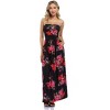Women Strapless Maxi Boho Vintage Summer Beach Floral Print Hawaiian Party Long Dress - 3 of 4