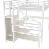 Sapphtopaz Loft Bed with L-Shaped Desk & USB,Metal Loft Bed with Wardrobe & Adjustable Shelf for Adults Teens Bed Frame for Bedroom - 4 of 4