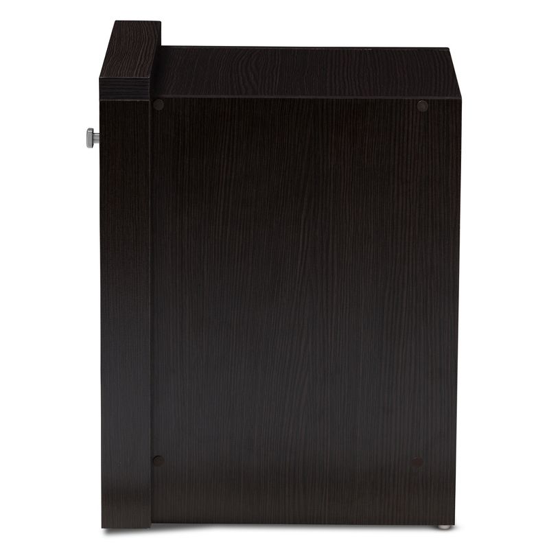 Danette Modern and Contemporary Finished 1 Drawer Nightstand Dark Brown - Baxton Studio, 5 of 11