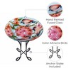 Teamson Home 17.8" Round Floral Fusion Glass Birdbath & Stand: Freestanding Design, 20.94" Height, Easy Assembly - 2 of 4