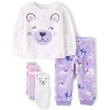 The Children's Place Toddler Girls Long Sleeve Embroidered Polar Bear Pajamas - Cozy Fleece - 3 of 4