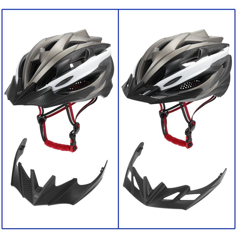 Unique Bargains Adult Moutain Bike Helmet Road Cycling Helmet with 2 Detachable Visors Rear Light 1 Pc, 4 of 6