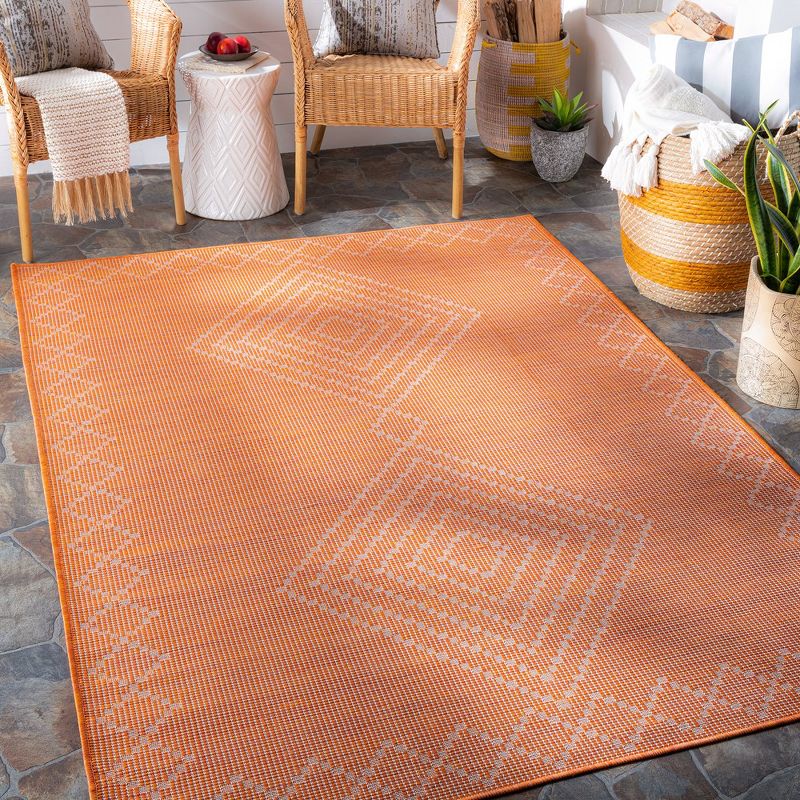 Mark & Day Craailo Woven Indoor and Outdoor Area Rugs Bright Orange, 2 of 8