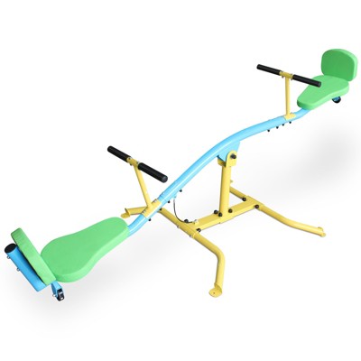 VisioGear Children's Seesaw, Double Person 360° Rotating Seesaw with Backrest, Indoor And Outdoor Playground, Multicolor, 104"*36"*28"