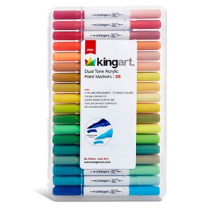 KINGART Dual Tone Acrylic Paint Markers 36 Pens 72 Colors - 1 of 3