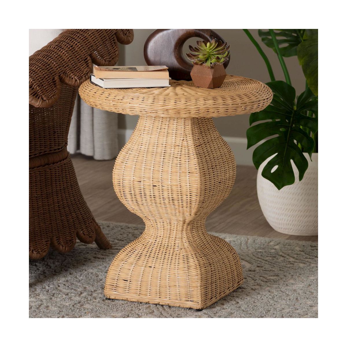 bali & pari,Hideo Natural Rattan End Table - thumbnail 7