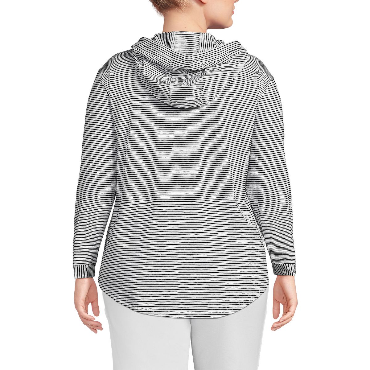 Lands' End Women's Long Sleeve Slub Hooded Popover - thumbnail 10