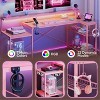 Bestier Gaming Desk 71.5 inch LED Computer Desk L Shaped Corner GamerTable with Power Outlet for Bedroom - 3 of 4