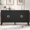 Okak 63"/60" Vintage Sideboard Buffet, Storage Cabinet with 4 Doors & Metal Handles, Coffee Bar Cabinet for Dining Room Living Room Entranway - 2 of 4