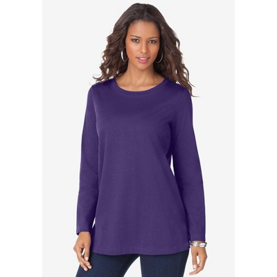 Roaman's Women's Plus Size Ultimate Long Sleeve Crewneck Tee