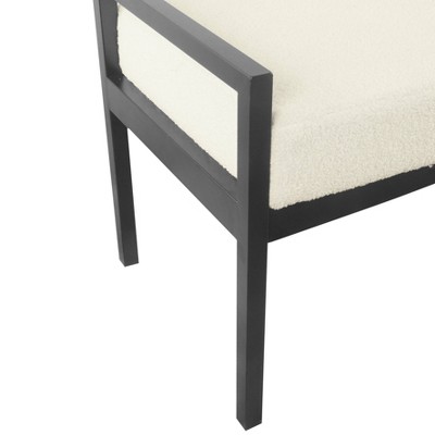 Cream Sherpa Upholstered Metal Bedroom Bench
