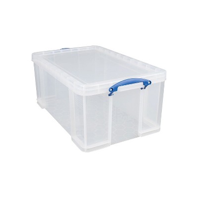 Really Useful Box 4 Liter Plastic Stackable Storage Container W/ Snap Lid &  Built-in Clip Lock Handles For Home & Office Organization, Clear (4 Pack) :  Target