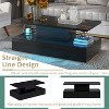 Modern Coffee Table with LED Lights 16 Colors 4 Lighting Modes Easy Assembly Console Media Cabinet Entertainment Center for Living Room - 3 of 4