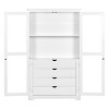 75" Kitchen Storage Cabinet with Glass Doors 4 Built-in Drawers Storage Pantry Display Cabinet for Living Room, Dining Room,Office-Tanpinhause - 2 of 4