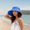 Anna-Kaci Women's Wide Brim Visor Hat with Bow Detail Adjustable Velcro Closure for Beach or Outdoor Protection - 2 of 4