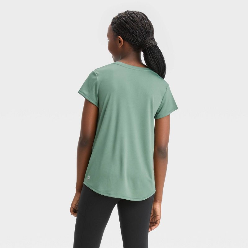 Girls&#39; Short Sleeve &#39;Powered By Nature&#39; Graphic T-Shirt - All In Motion™ Olive Green, 4 of 5