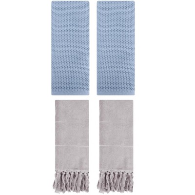 REGALWOVEN 4 Pcs Cotton Bathroom Hand Towels for Spa, Hotel