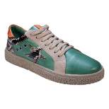 Cools 21 Charlee Snake Skin Two-Tone Star Motif Lace Up Sneakers