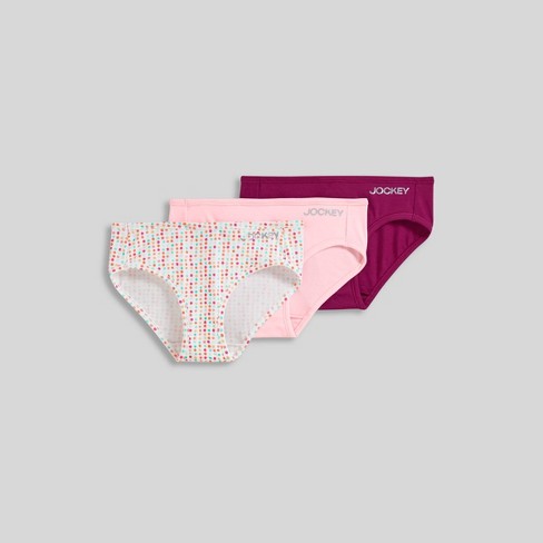 Jockey Generation™ Girls' 3pk Briefs - Gray/White/Pink S