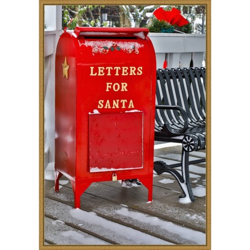 16 x 23 Letters for Santa Red Mailbox with Snow by Darrell Gulin Danita  Delimont Framed Canvas Wall Art - Amanti Art