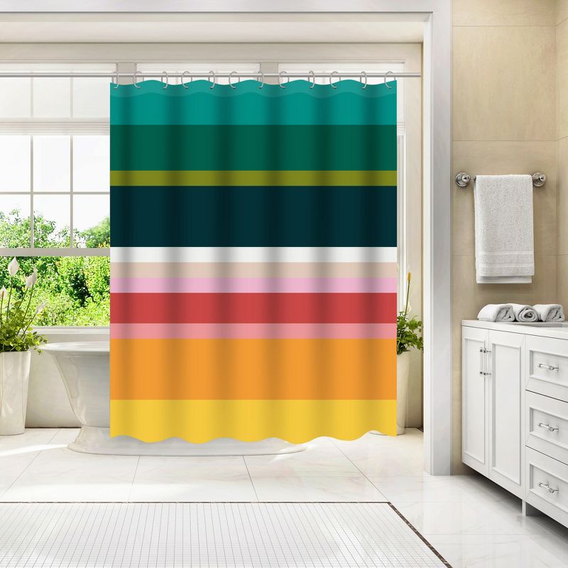 Americanflat 71x74 Abstract Shapes Shower Curtain by Miho Art Studio, 3 of 6
