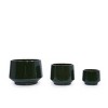 Syemin Planters Set of 3 Ceramic Flowerpot, Modern Indoor Outdoor Planter Patio with Drainage Holes for Garden Windowsill, Green, 14.96"*14.96"*10.63" - 2 of 4
