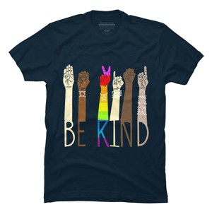 Adult Design By Humans Pride Be Kind Sign Language By Avocato T-Shirt - 1 of 2