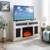 58" TV Stand with 23" Electric Fireplace Insert, Embossed Pattern Media Console with Sliding Door, Open and Closed Storage for Living Room or Bedroom - 4 of 4