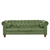 Velvet Three-Seat Chesterfield Sofa,Modern 3 Seater Couch with Nailhead Accents and Rolled Arms - The Pop Home - 3 of 4