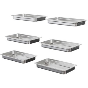 Commercial Grade 6 Pack Size Food Pan, Stainless Steel Steam Table Pans, Restaurant Supplies Stainless Buffet Pans - 1 of 4