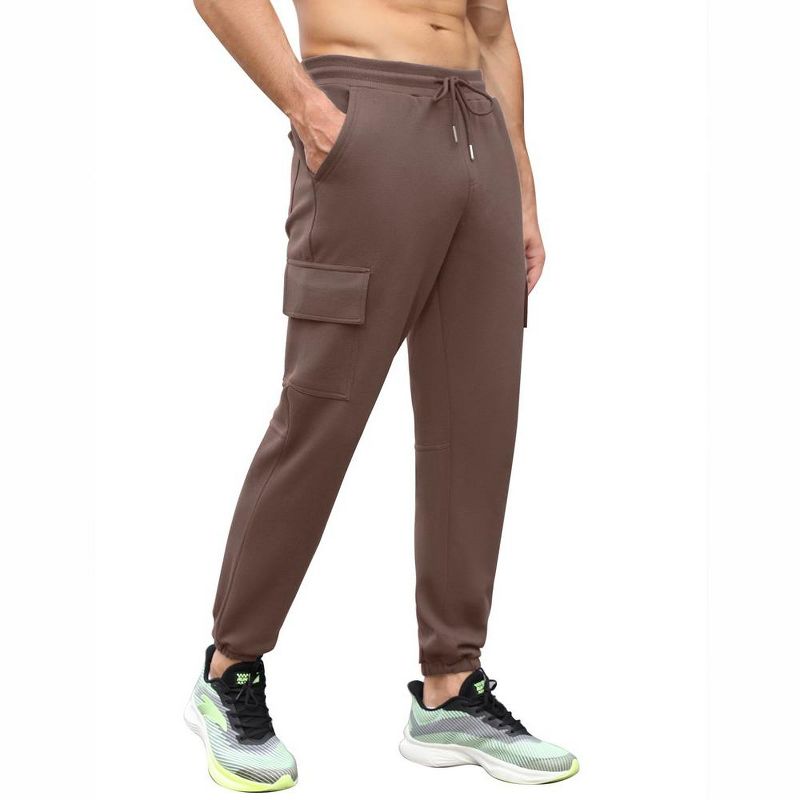 Mens Cargo Sweatpants Elastic Waist Drawstring Casual Lounge Running Athletic Joggers Pants with Pockets, 1 of 8