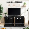 47'' Cat Litter Box Enclosure for 2 Litter Boxes with 4 Sisal Doors, Hidden Litterbox Enclosure with Double Room, Wooden Sideboard TV Stand - 3 of 4
