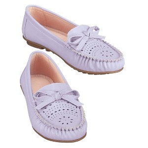 Collections Etc Perforated Moccasin Shoes - 1 of 4