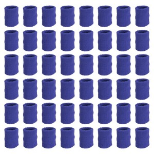 Unique Bargains Cotton Terry Cloth Tennis Basketball Working Out Running Wicking Air Permeable Sports Sweatbands 48 Pcs - 1 of 4