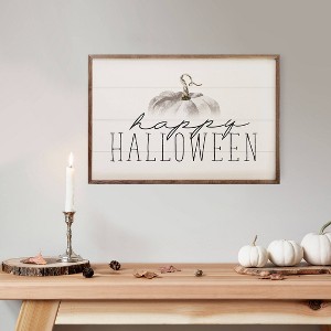 Kendrick Home Happy Halloween Pumpkin Wall Art White - 1 of 4