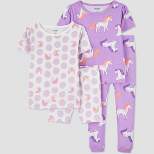 Carter's Just One You®️ Toddler Girls' 4pc Unicorn Snug Fit Pajama Set - Pink